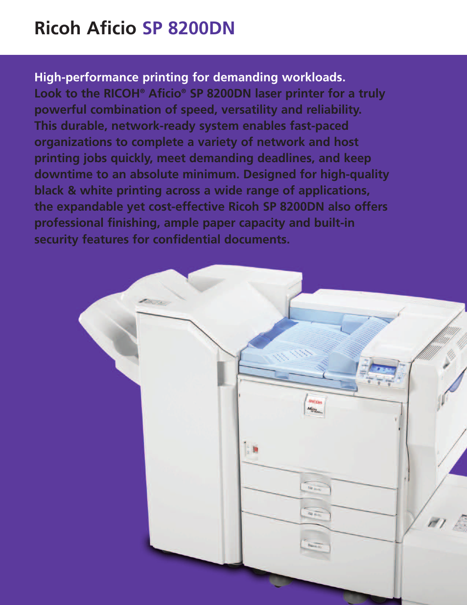 Ricoh aficio sp 8200dn | Ricoh Aficio SP 8200DN User Manual | Page 2 / 4
