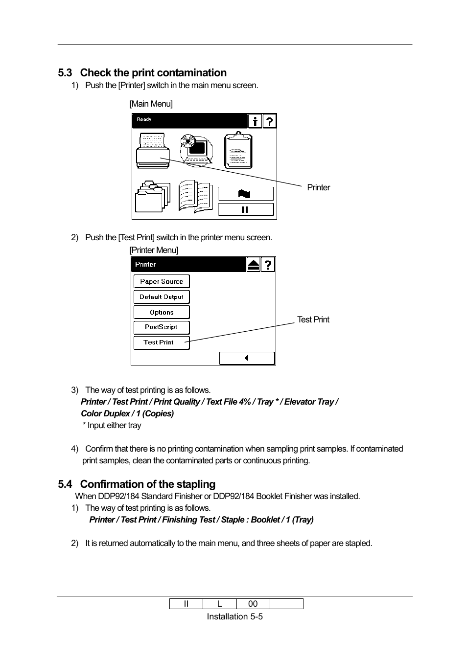 3 check the print contamination, 4 confirmation of the stapling | Ricoh 70E User Manual | Page 104 / 122