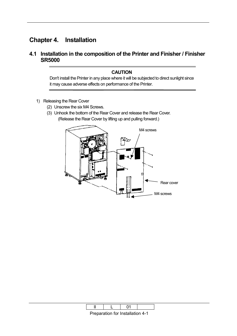 Chapter 4. installation | Ricoh 70E User Manual | Page 49 / 122