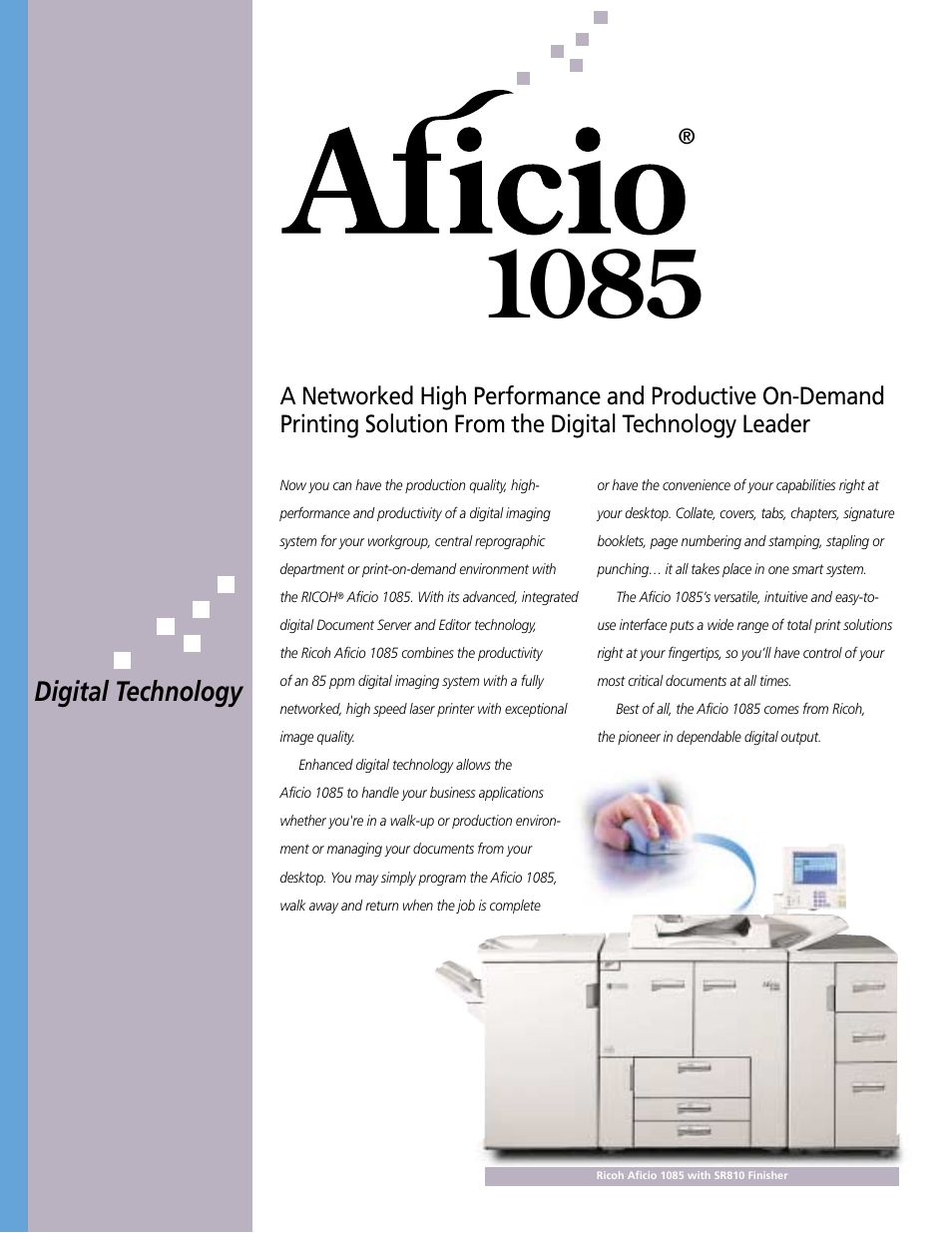 Digital technology | Ricoh Aficio 1085 User Manual | Page 2 / 14