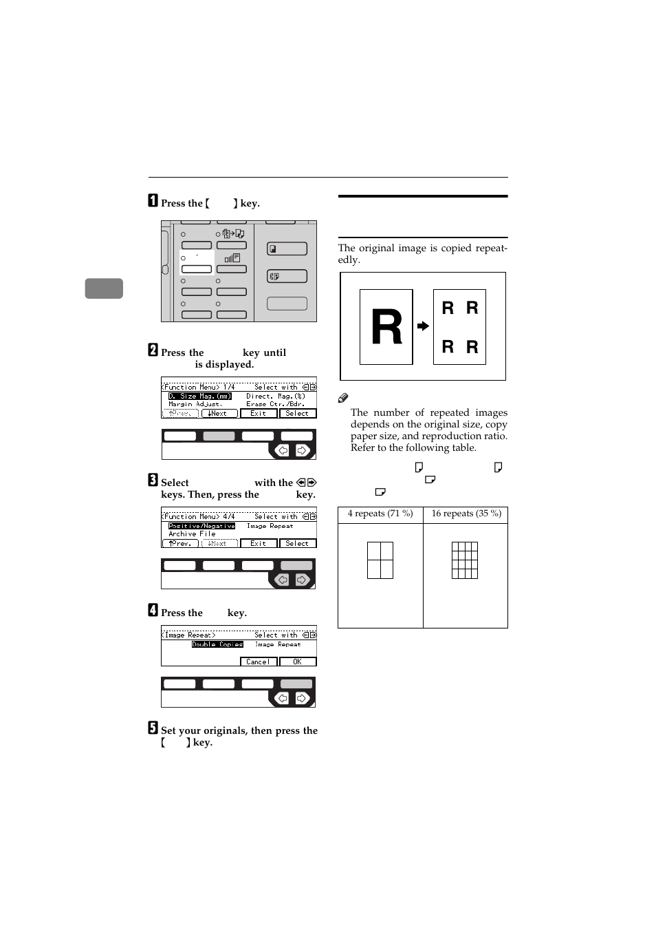 Image repeat | Ricoh 450 User Manual | Page 116 / 209