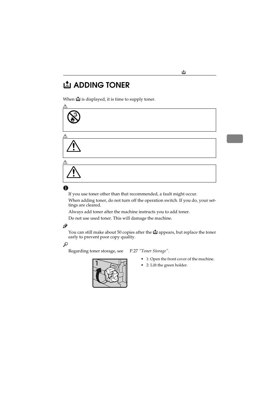 Adding toner, 3d adding toner | Ricoh 450 User Manual | Page 137 / 209