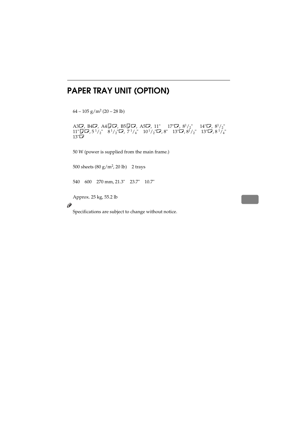 Paper tray unit (option), 6paper tray unit (option) | Ricoh 450 User Manual | Page 193 / 209