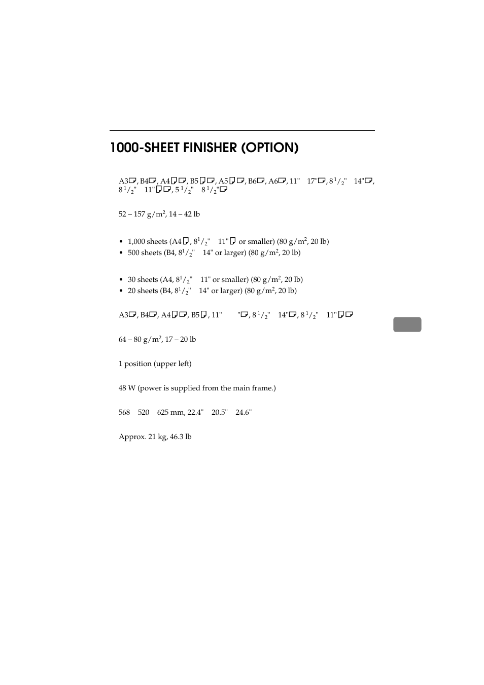 1000-sheet finisher (option) | Ricoh 450 User Manual | Page 195 / 209