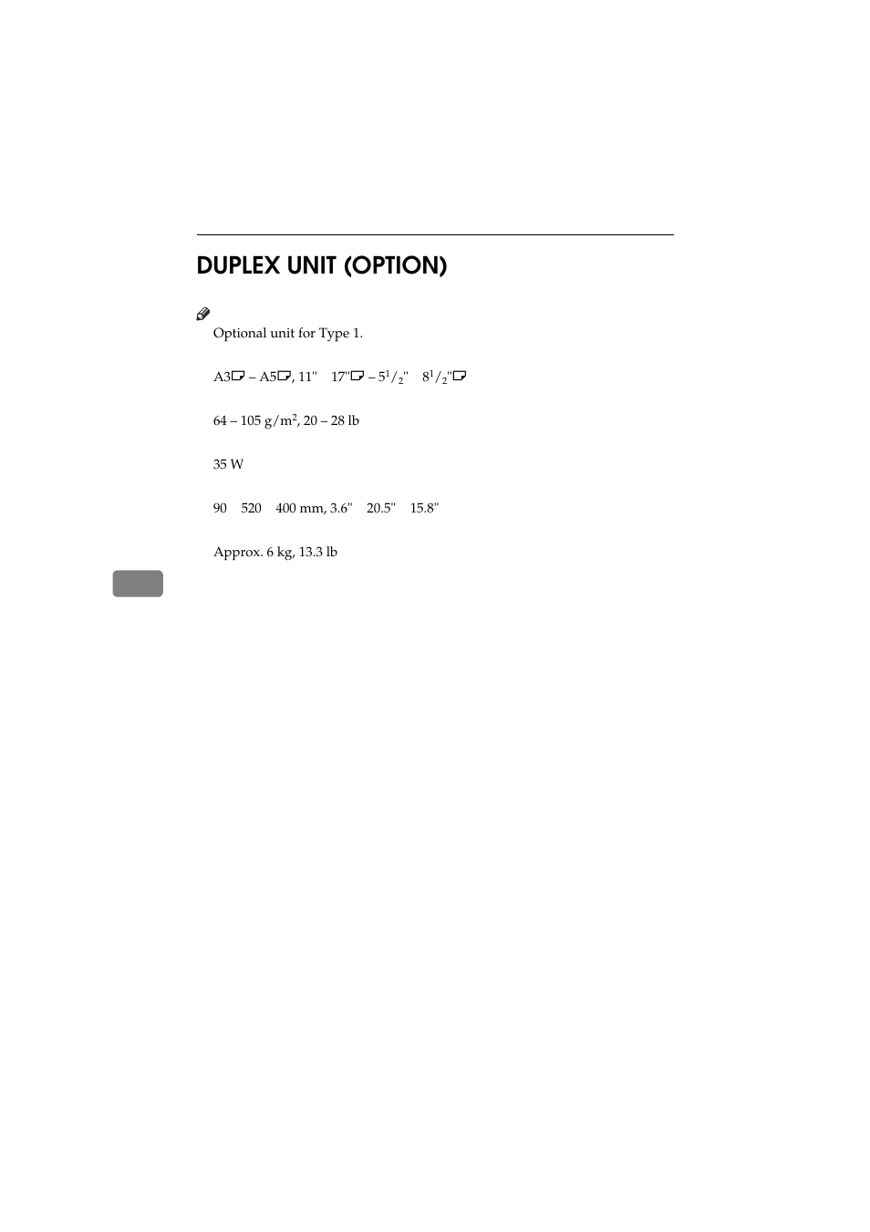 Duplex unit (option), 6duplex unit (option) | Ricoh 450 User Manual | Page 200 / 209