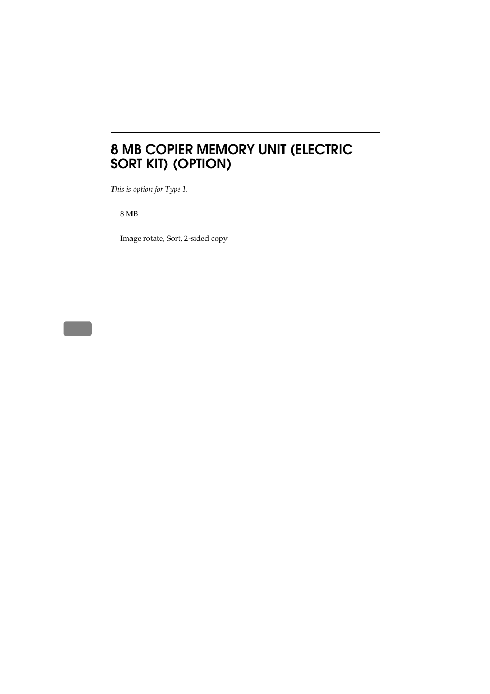 8 mb copier memory unit (option) | Ricoh 450 User Manual | Page 202 / 209