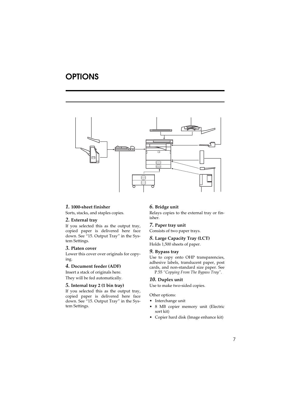 Options, Type 1 | Ricoh 450 User Manual | Page 23 / 209