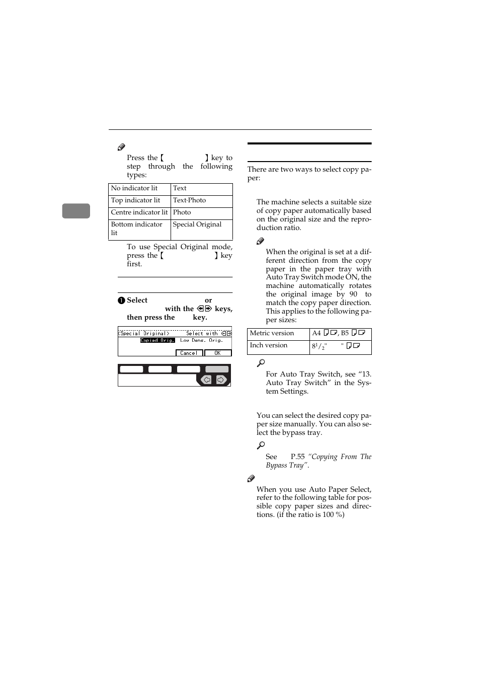 Selecting copy paper | Ricoh 450 User Manual | Page 56 / 209