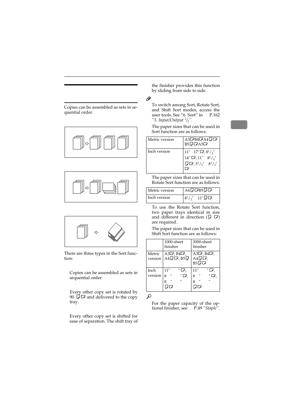 Sorting | Ricoh 450 User Manual | Page 61 / 209