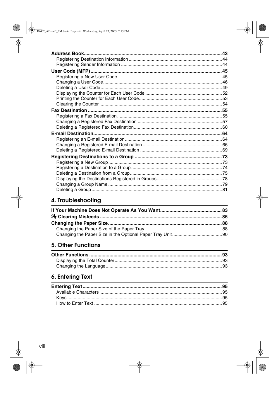 Ricoh Aficio DSm616 User Manual | Page 10 / 128