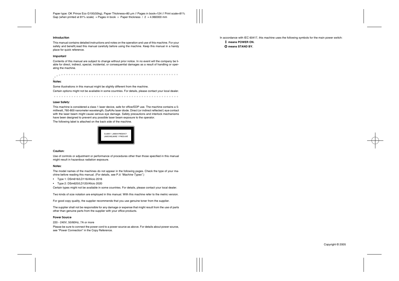 Ricoh Aficio DSm616 User Manual | Page 2 / 128