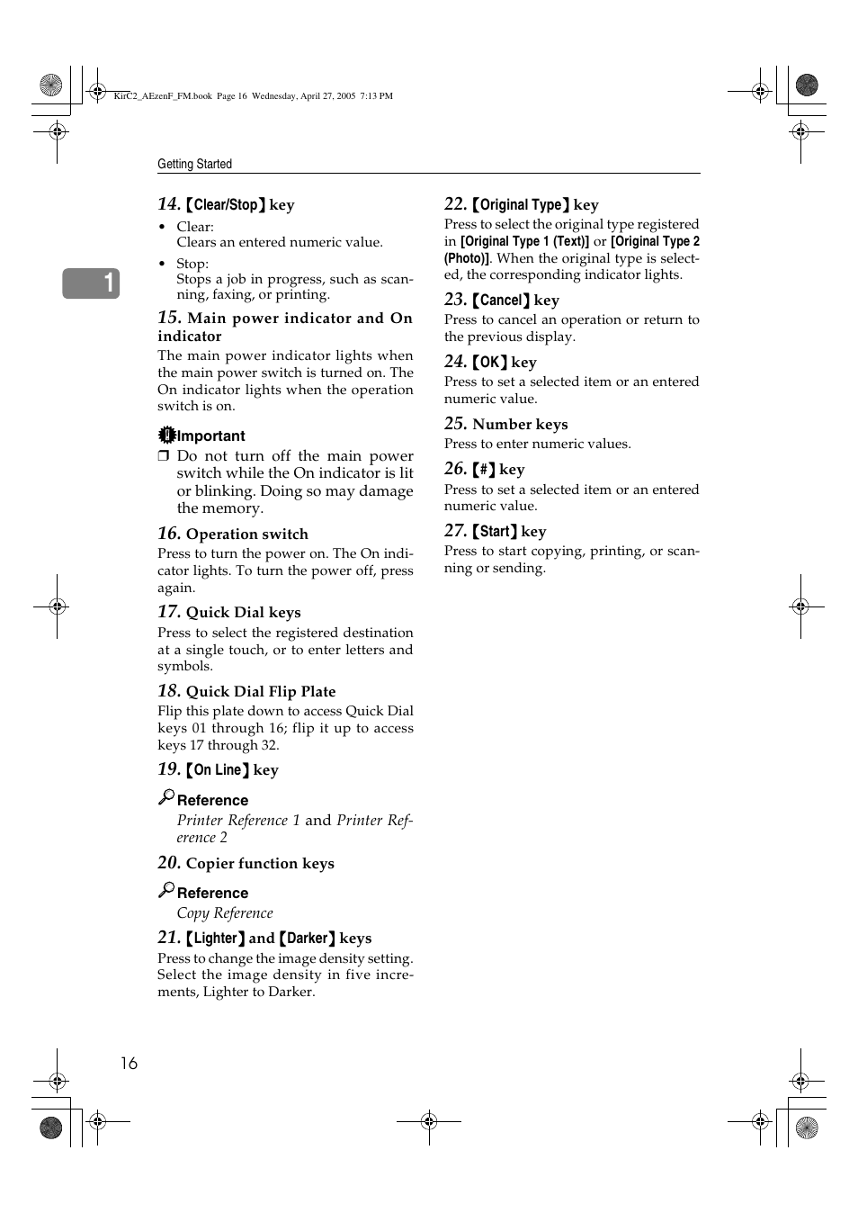 Ricoh Aficio DSm616 User Manual | Page 28 / 128