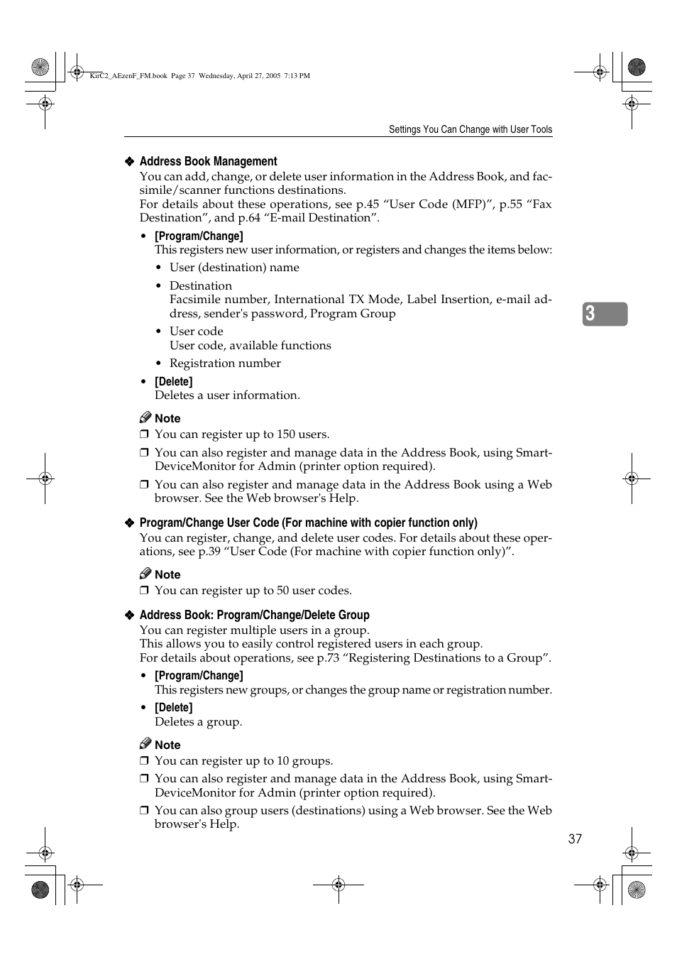 Ricoh Aficio DSm616 User Manual | Page 49 / 128