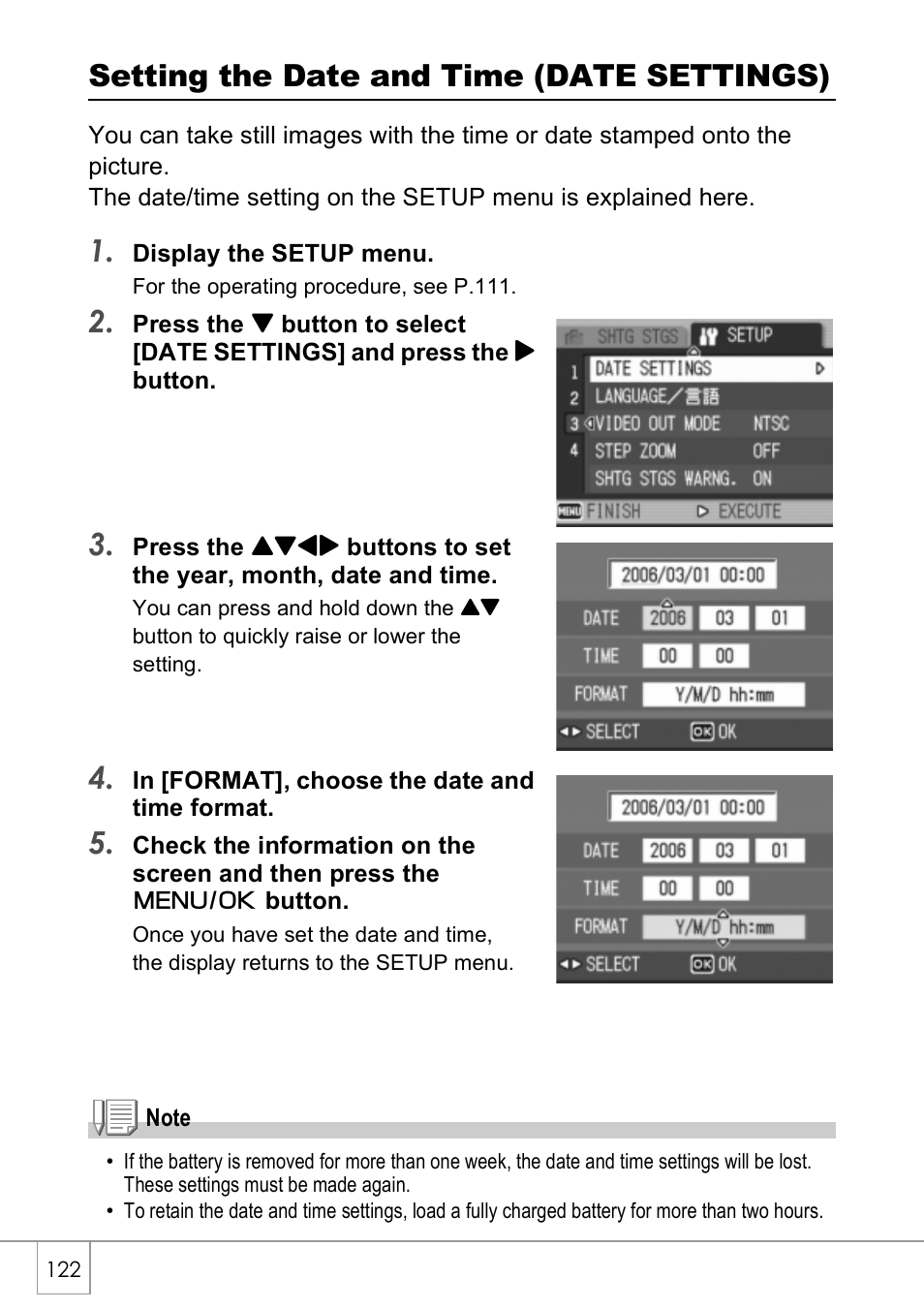 Setting the date and time (date settings) | Ricoh CAPLIO R4 User Manual | Page 124 / 188