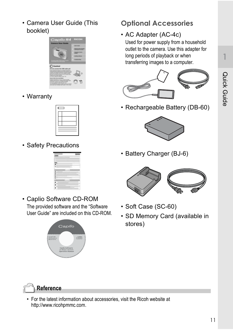 Optional accessories | Ricoh CAPLIO R4 User Manual | Page 13 / 188