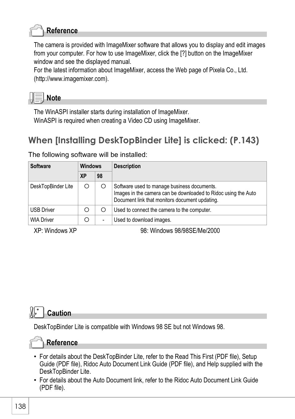 Reference, Caution | Ricoh CAPLIO R4 User Manual | Page 140 / 188