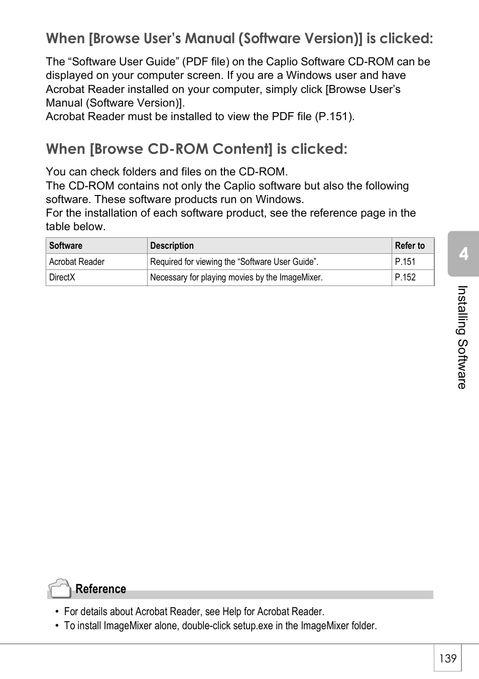When [browse cd-rom content] is clicked | Ricoh CAPLIO R4 User Manual | Page 141 / 188
