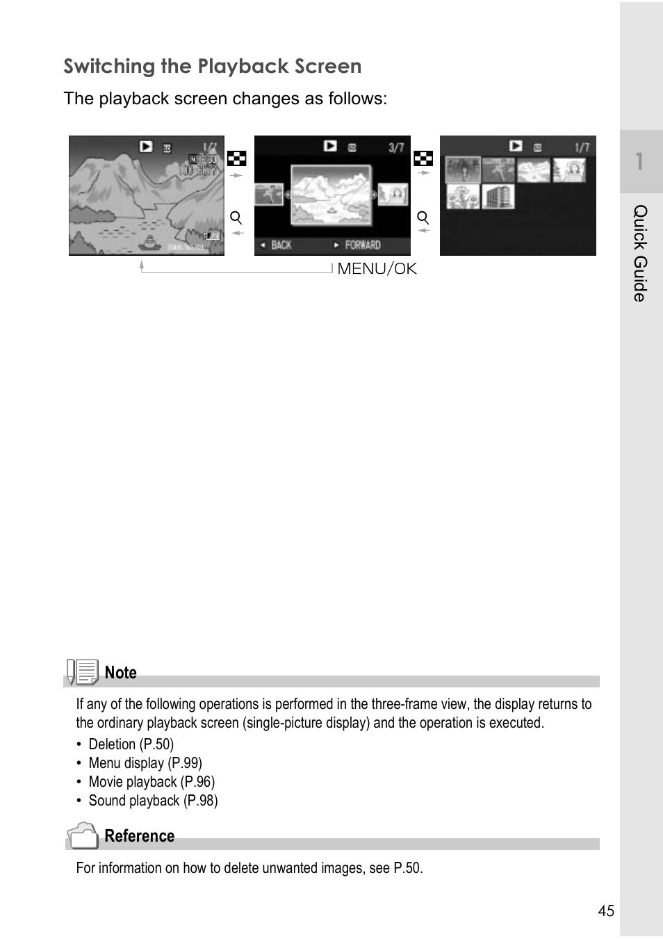 Switching the playback screen | Ricoh CAPLIO R4 User Manual | Page 47 / 188