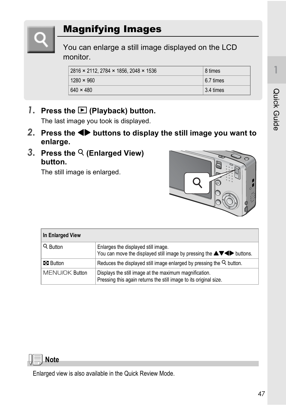 Magnifying images | Ricoh CAPLIO R4 User Manual | Page 49 / 188