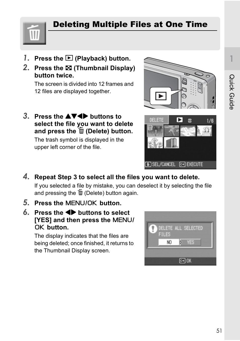 Deleting multiple files at one time 1 | Ricoh CAPLIO R4 User Manual | Page 53 / 188