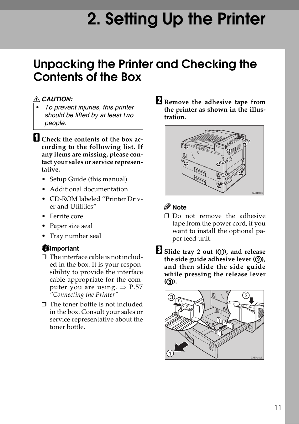 Setting up the printer | Ricoh Aficio AP3200 User Manual | Page 27 / 102