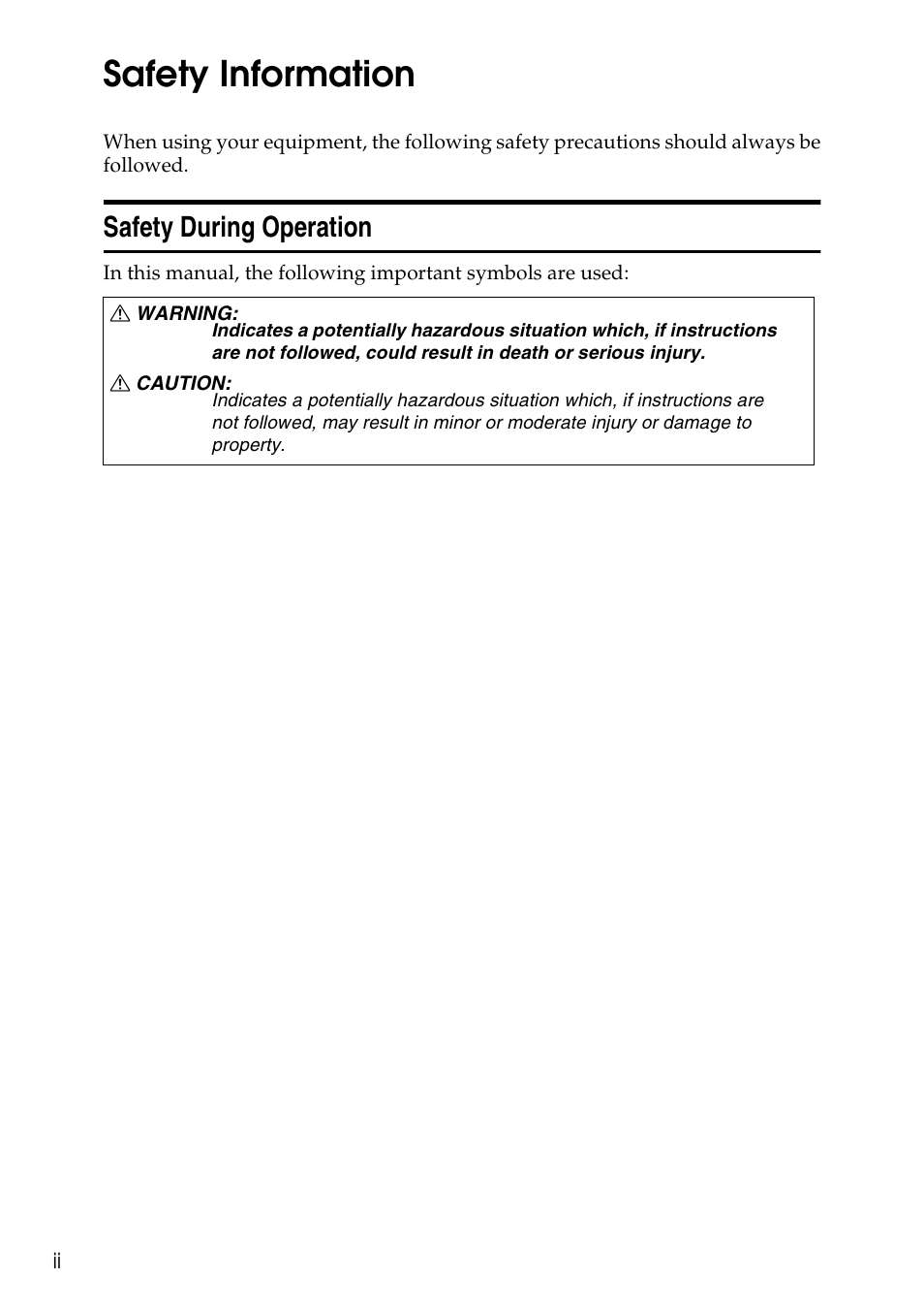 Safety information, Safety during operation | Ricoh Aficio AP3200 User Manual | Page 8 / 102