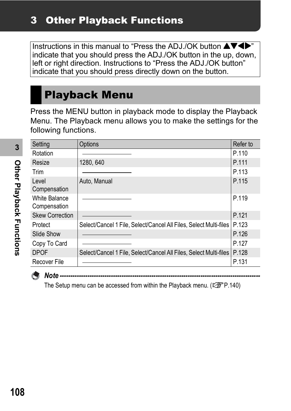 Playback menu, 3 other playback functions | Ricoh R8 User Manual | Page 110 / 211