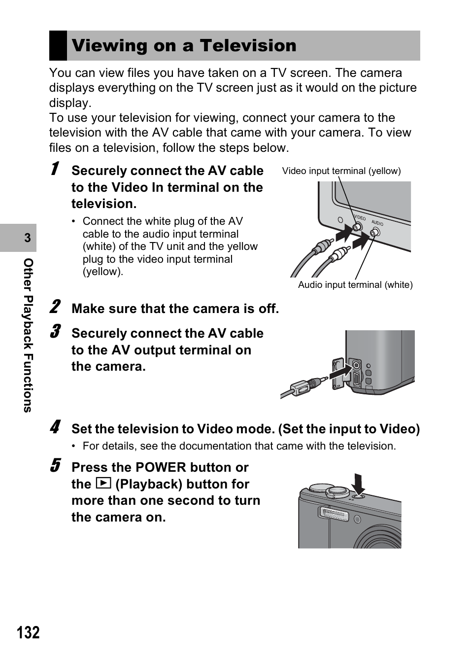 Viewing on a television | Ricoh R8 User Manual | Page 134 / 211