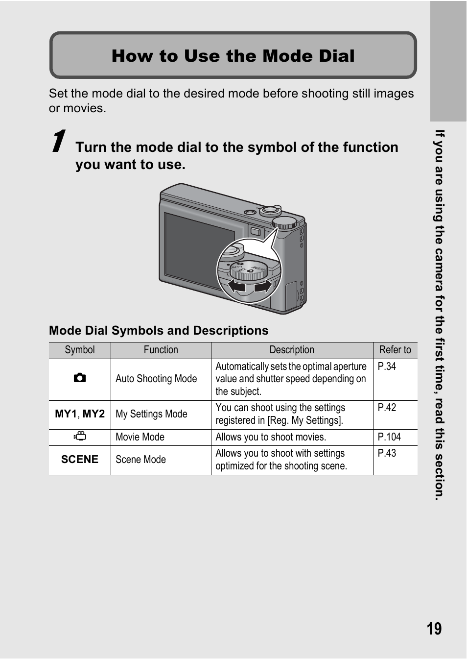 How to use the mode dial | Ricoh R8 User Manual | Page 21 / 211