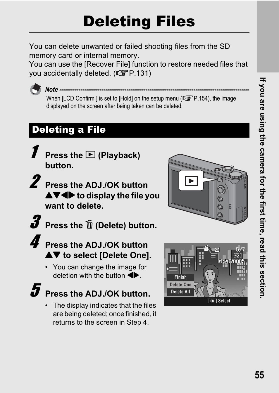 Deleting files | Ricoh R8 User Manual | Page 57 / 211