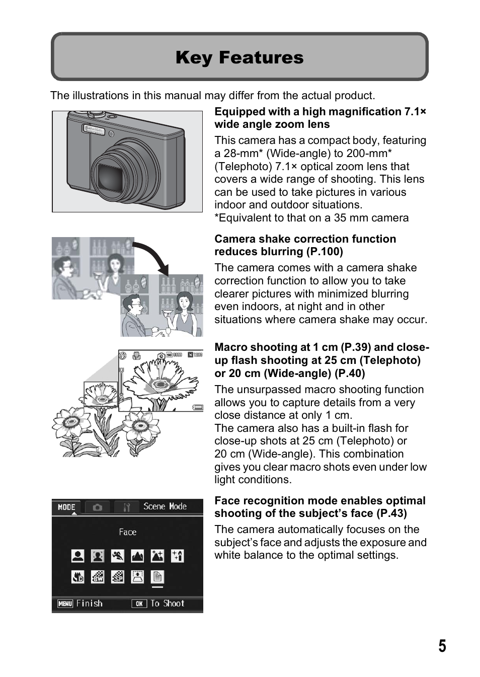 Key features | Ricoh R8 User Manual | Page 7 / 211