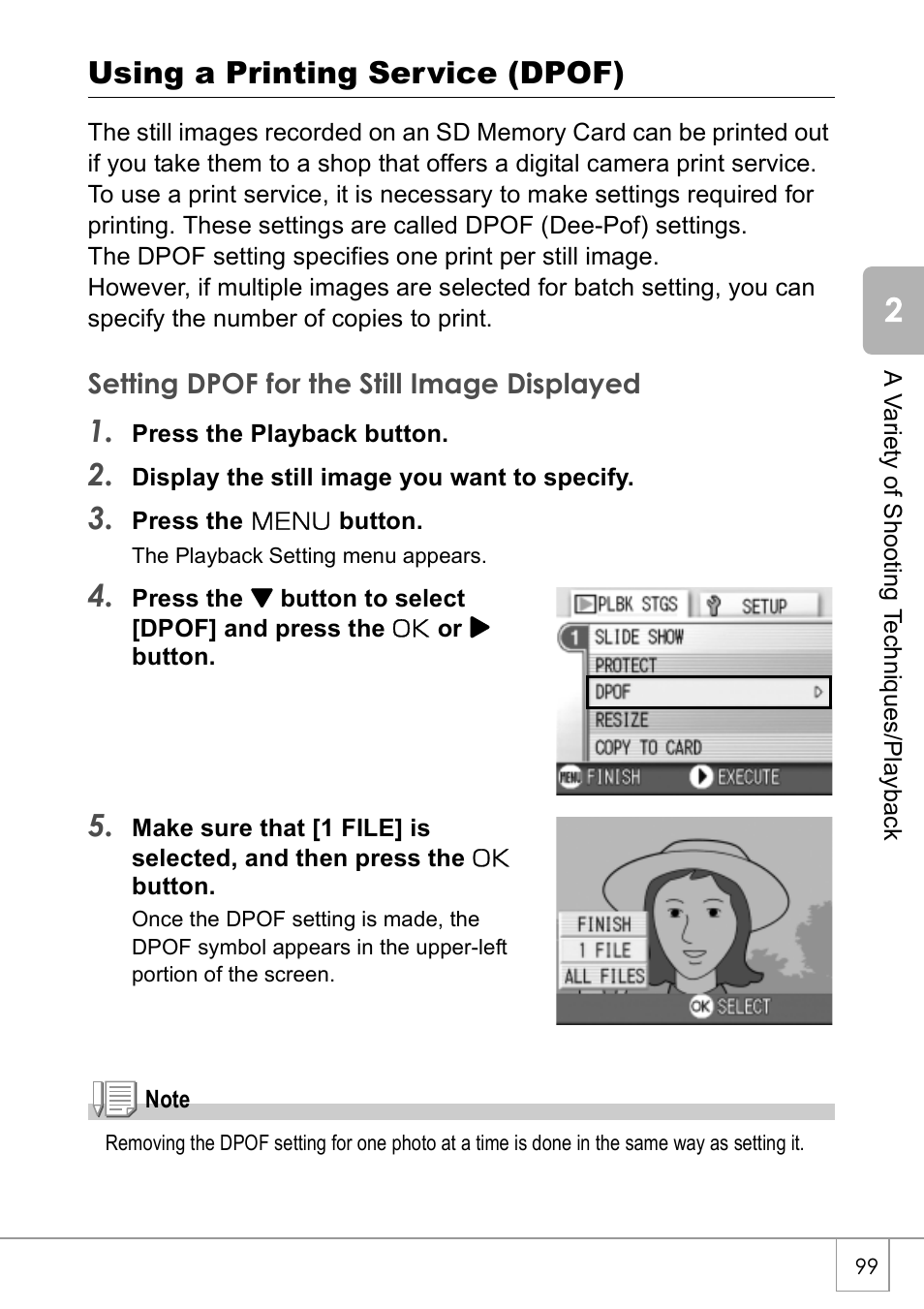 Using a printing service (dpof) | Ricoh Caplio R2 User Manual | Page 101 / 172