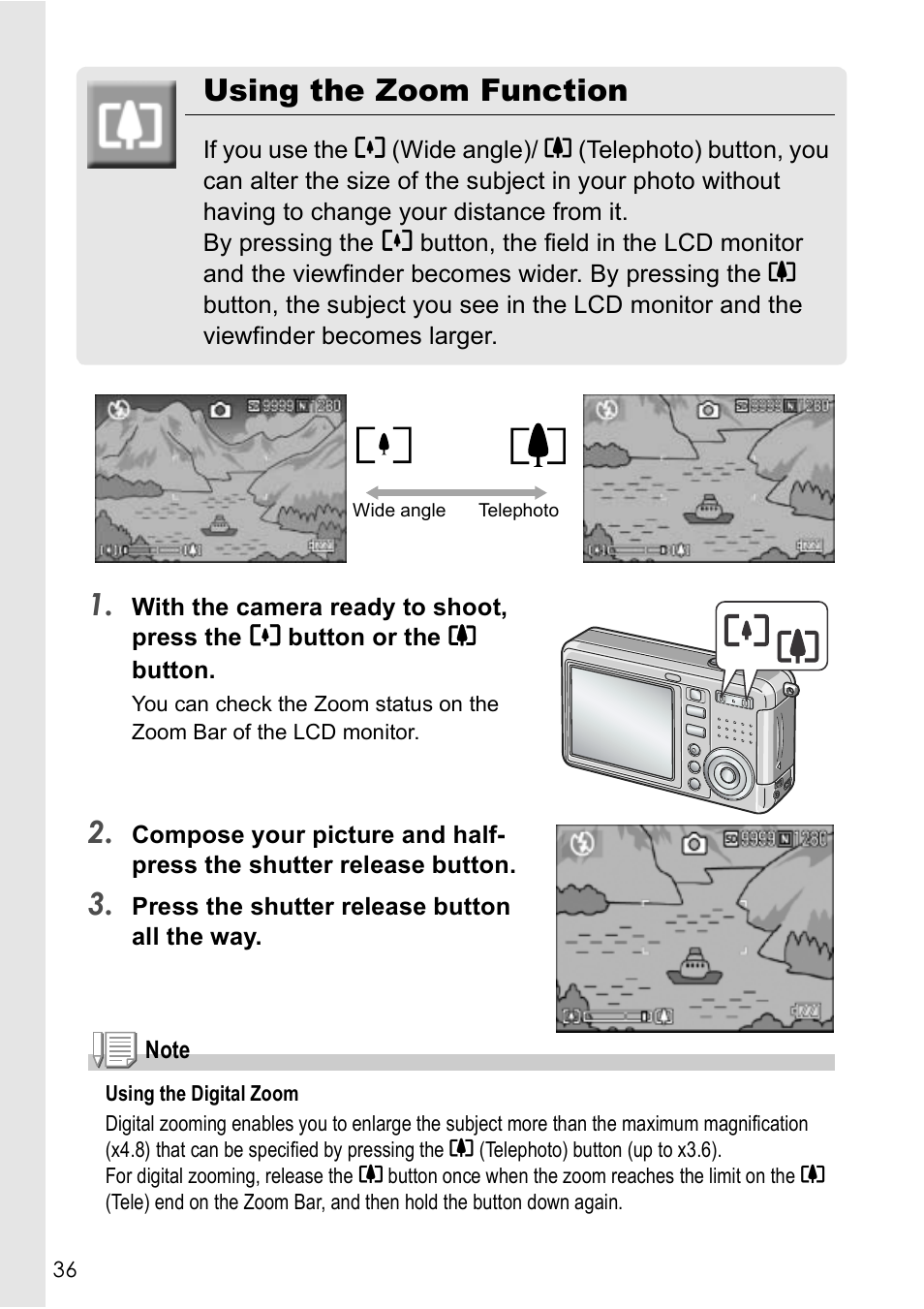 Using the zoom function | Ricoh Caplio R2 User Manual | Page 38 / 172