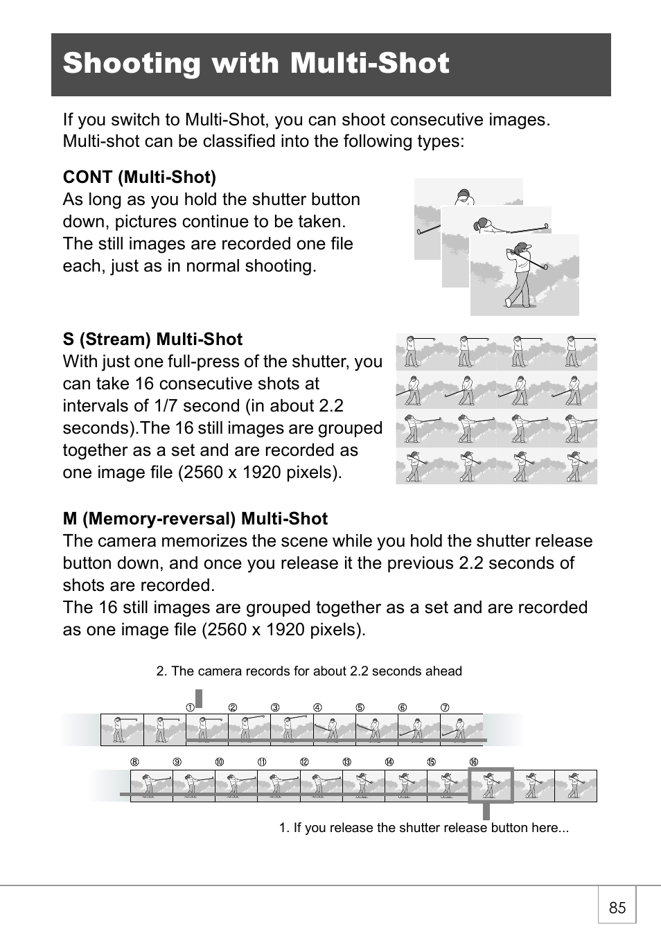 Shooting with multi-shot | Ricoh Caplio R2 User Manual | Page 87 / 172