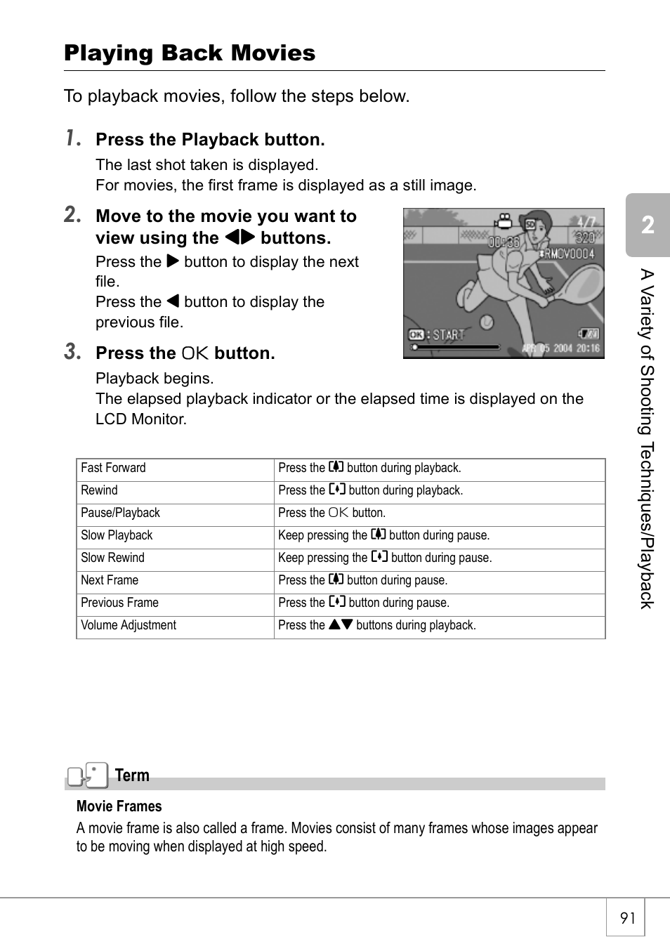Playing back movies | Ricoh Caplio R2 User Manual | Page 93 / 172