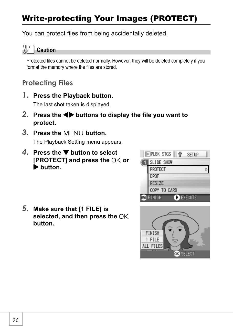 Write-protecting your images (protect) | Ricoh Caplio R2 User Manual | Page 98 / 172