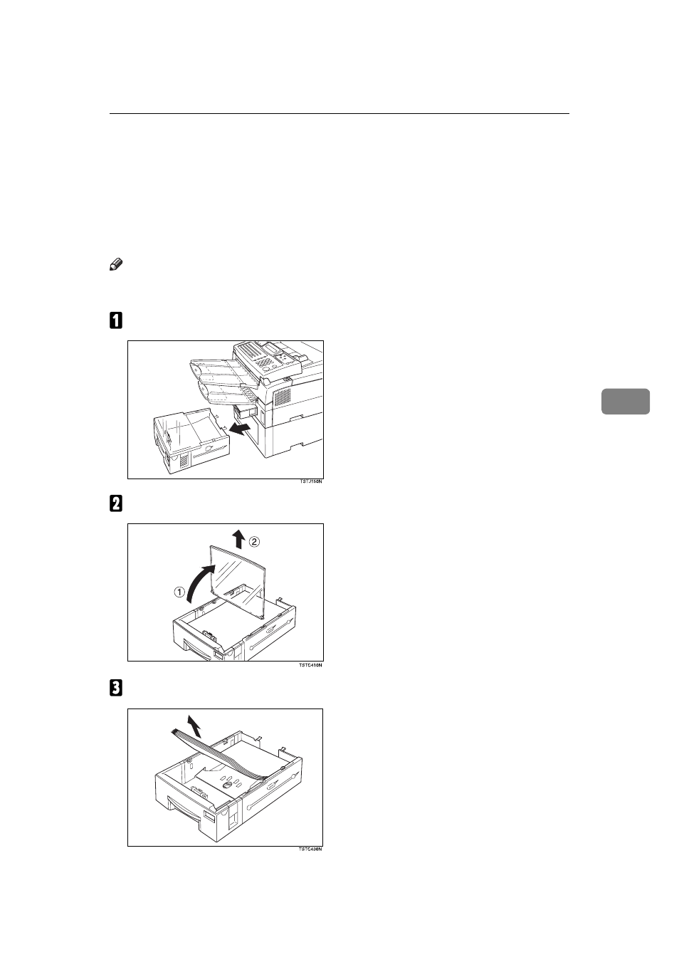 Changing the paper size in the lower cassette, 5changing the paper size in the lower cassette | Ricoh H545 User Manual | Page 113 / 194