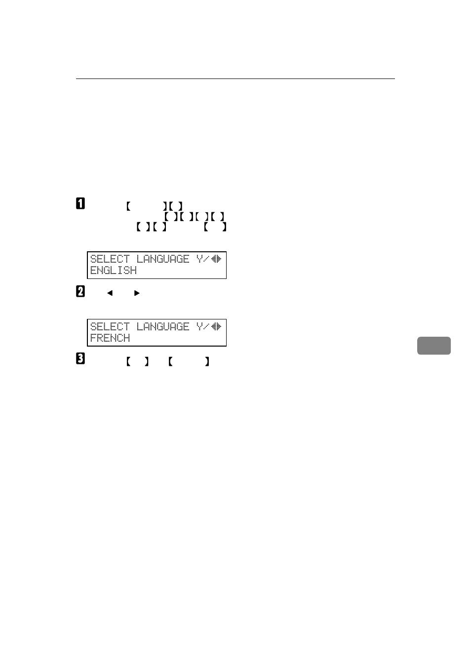 Selecting the display's language (function 93), 7selecting the display's language (function 93) | Ricoh H545 User Manual | Page 155 / 194