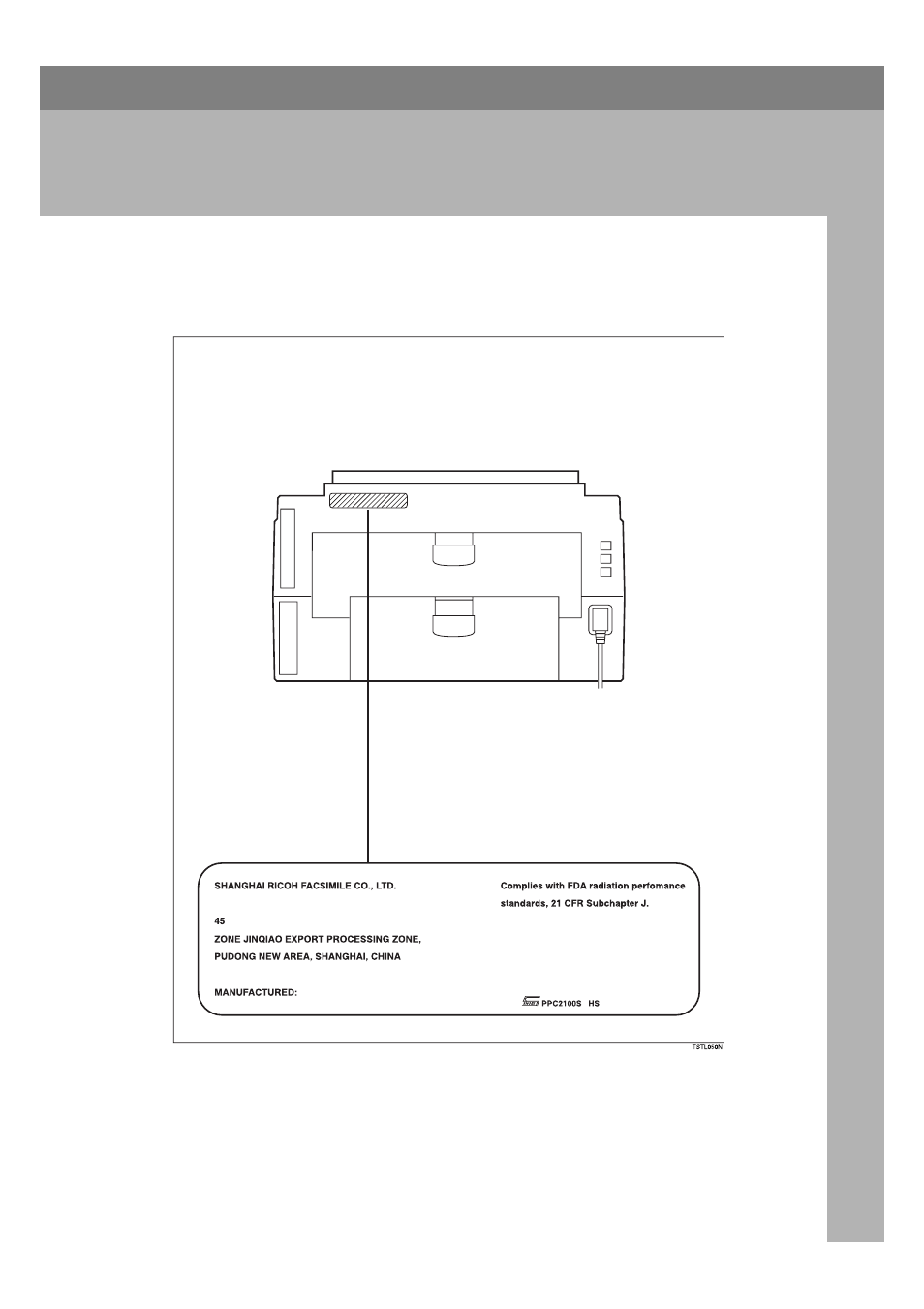 Certification label | Ricoh H545 User Manual | Page 189 / 194