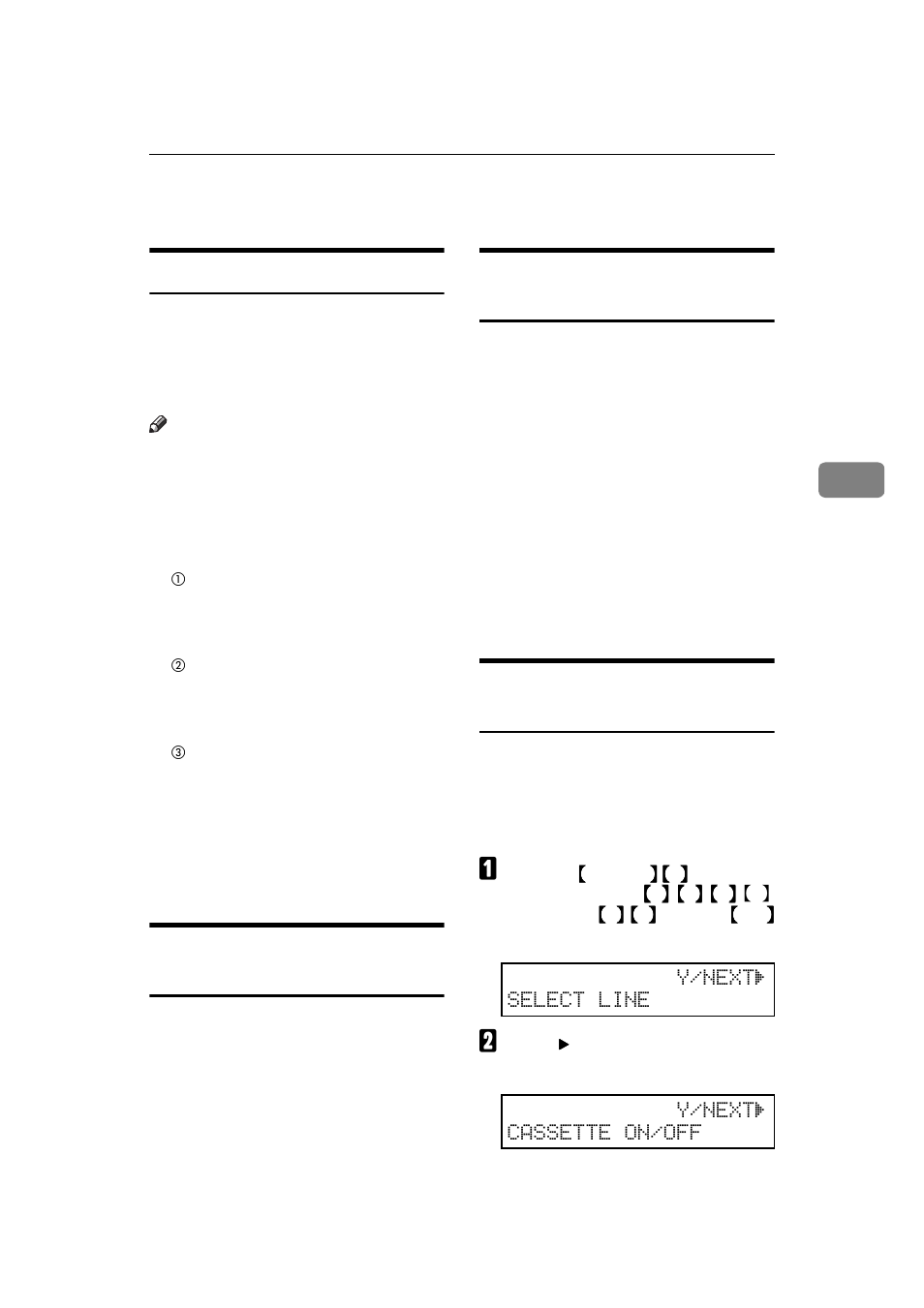 Cassette selection, About cassette selection, Selecting the cassette ( function 62 ) | 4cassette selection | Ricoh H545 User Manual | Page 71 / 194