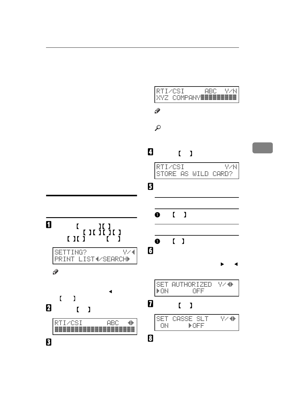 Programming the list of senders (special senders) | Ricoh H545 User Manual | Page 73 / 194