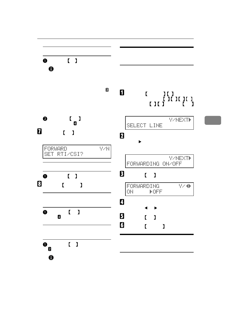 Switching forwarding on / off (function 62), Selecting which messages to forward | Ricoh H545 User Manual | Page 79 / 194