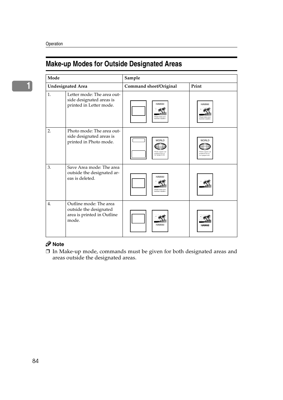 Make-up modes for outside designated areas | Ricoh JP8000 User Manual | Page 104 / 464