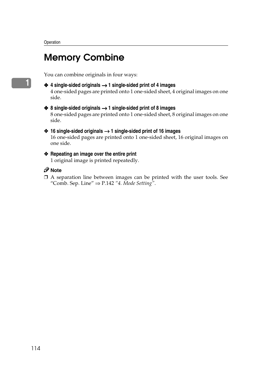 Memory combine, P.114 “memory combine | Ricoh JP8000 User Manual | Page 134 / 464