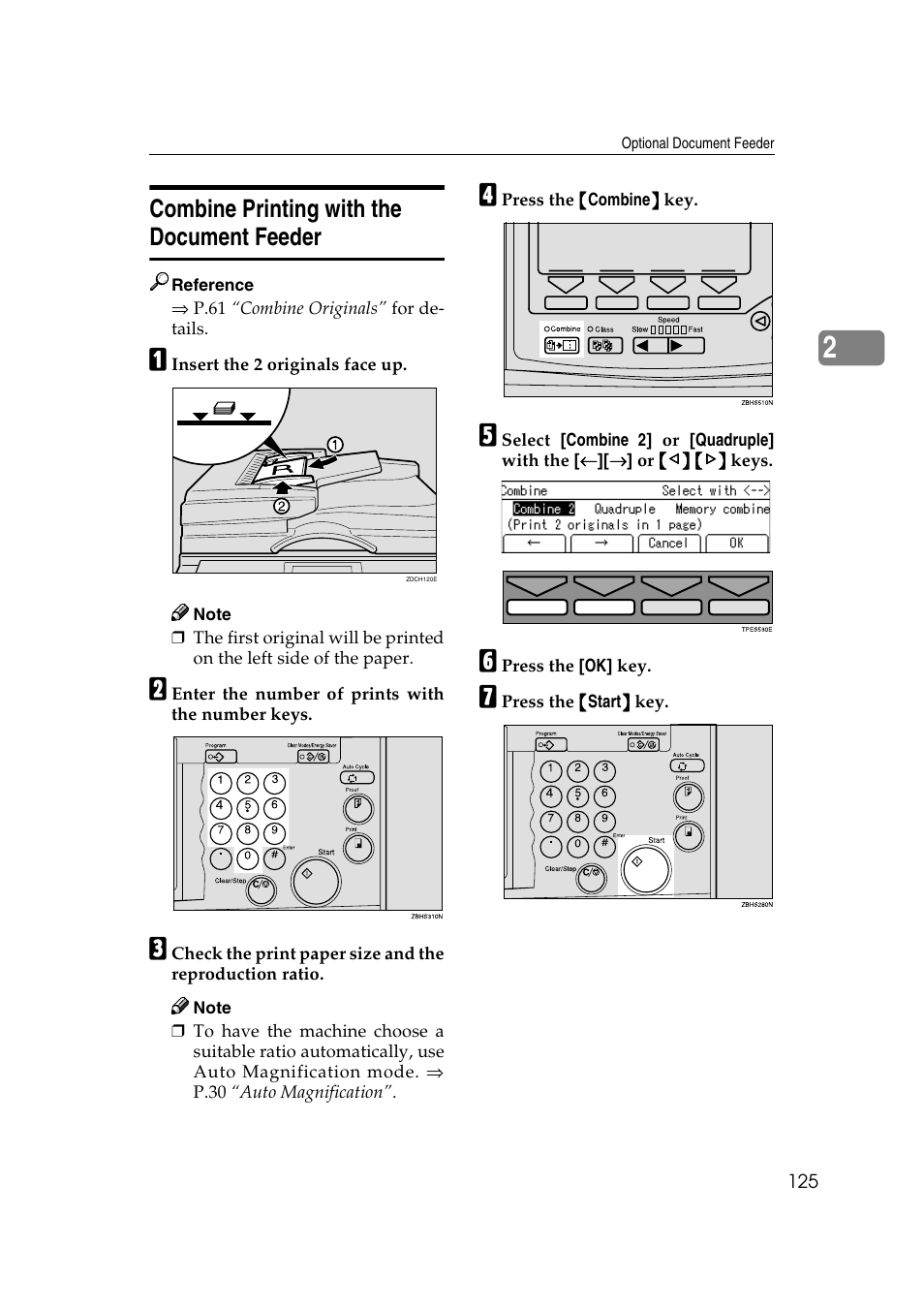 Combine printing with the document feeder | Ricoh JP8000 User Manual | Page 145 / 464