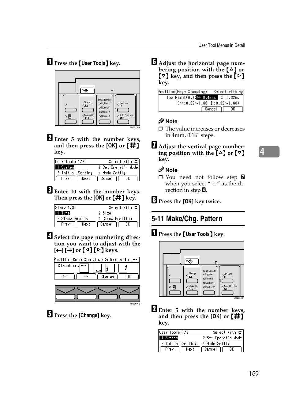 11 make/chg. pattern, P.159 “5-11 make, Chg. pattern | Ricoh JP8000 User Manual | Page 179 / 464