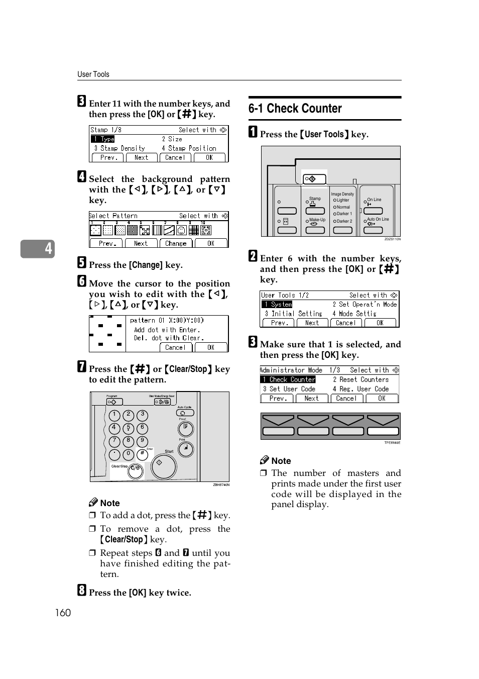 1 check counter, P.160 “6 | Ricoh JP8000 User Manual | Page 180 / 464