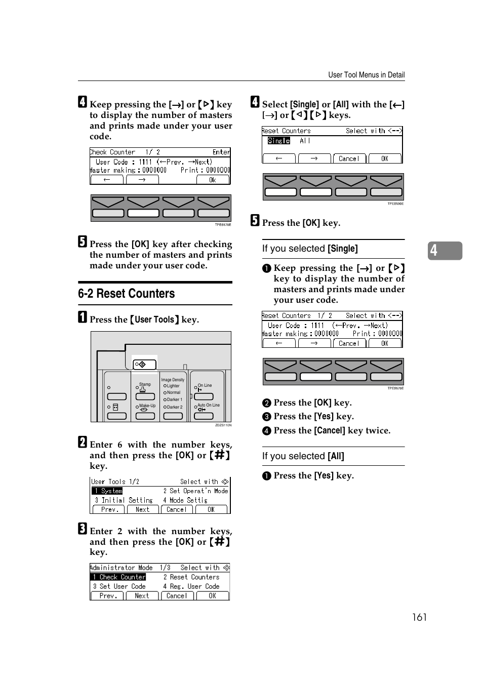 2 reset counters, P.161 “6 | Ricoh JP8000 User Manual | Page 181 / 464