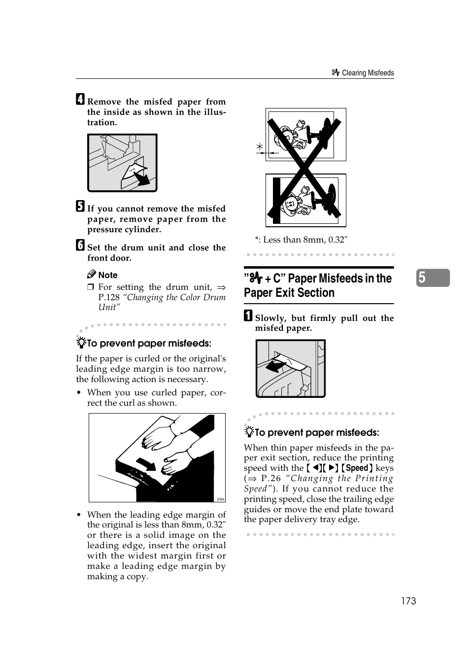 C” paper misfeeds in the paper exit section | Ricoh JP8000 User Manual | Page 193 / 464