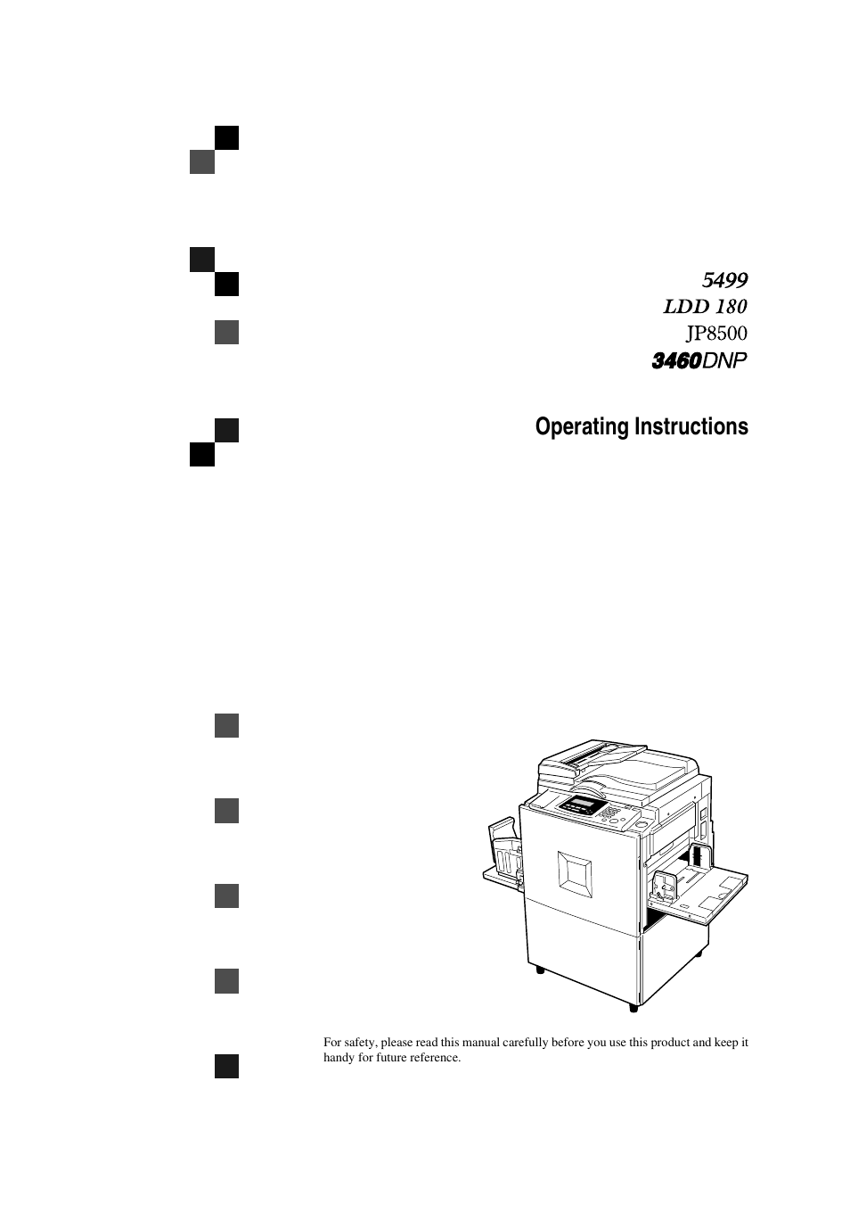 C244 operating instructions, Operating instructions | Ricoh JP8000 User Manual | Page 229 / 464
